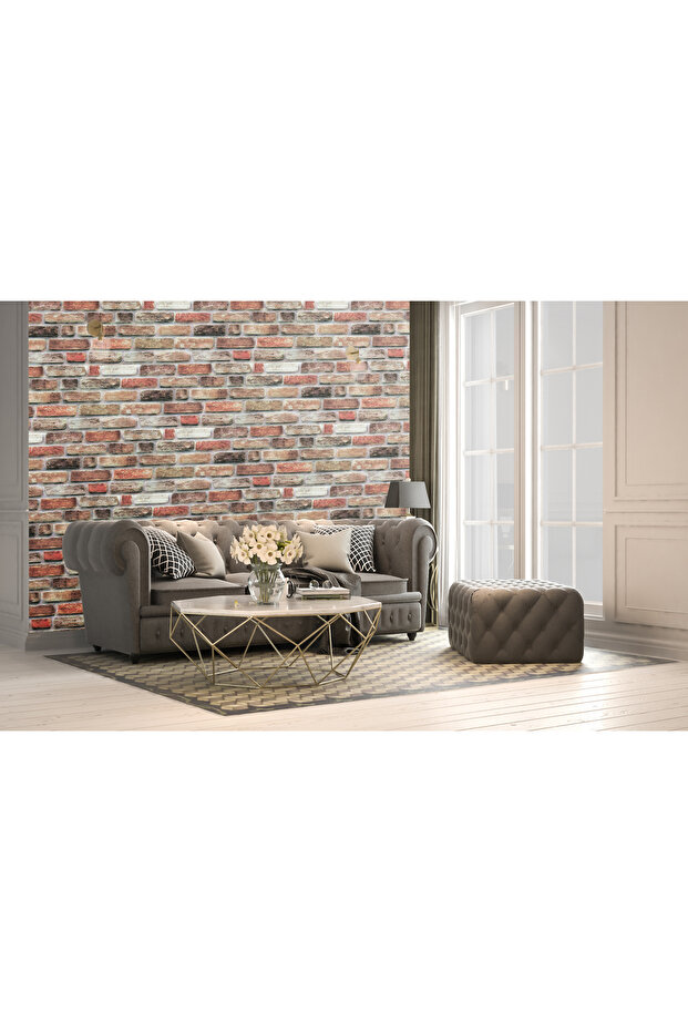 5 Adet (2,5M2) X Tuğla Desenli 3 Boyutlu Renkli Strafor Köpük Duvar Kaplama Paneli (BR-508) - 4