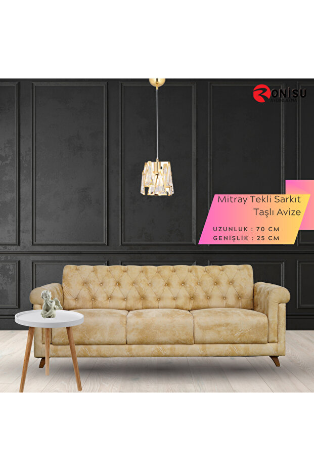 Mitray Tekli Sarkıt Taşlı Avize - 2