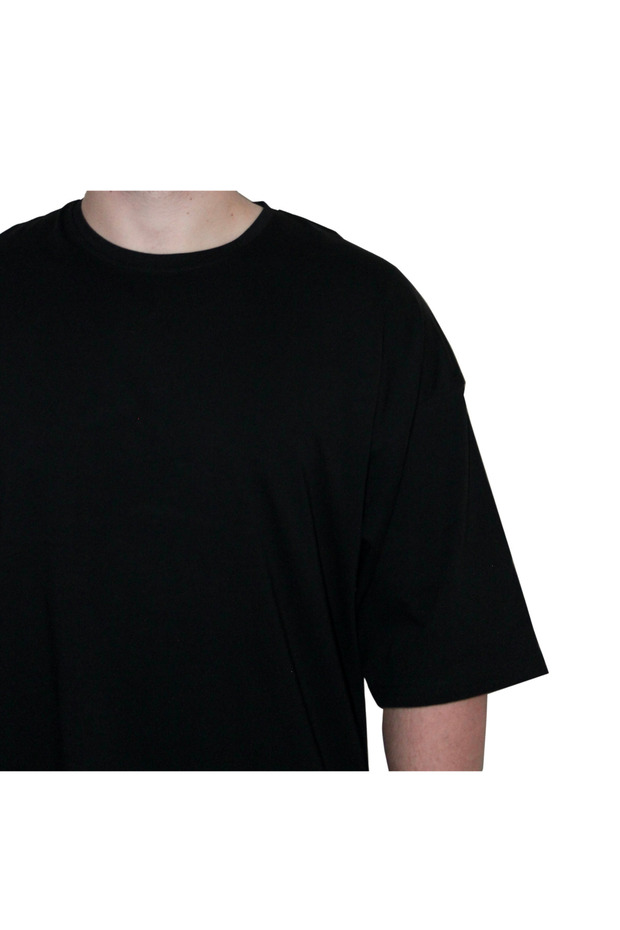 Unisex Basic Oversize Sade Tişört Pamuklu - 4