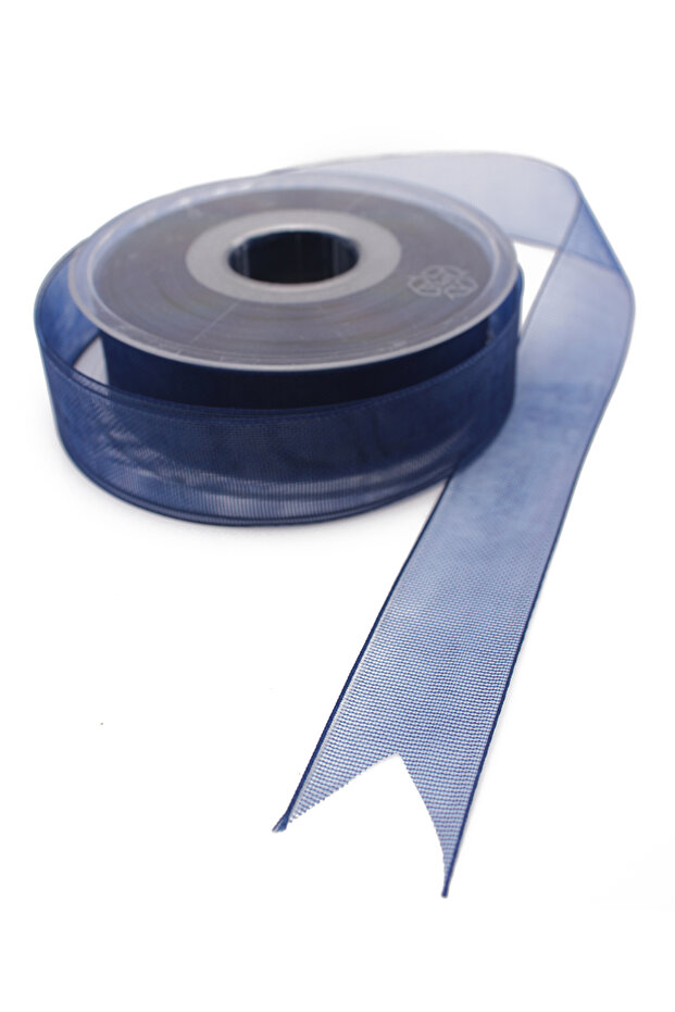 25mm Cobalt Blue Chiffon Ribbon 20 Meters