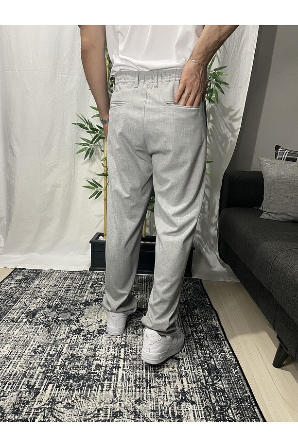 Gri Pileli Baggy Pantolon Pl13 - 6