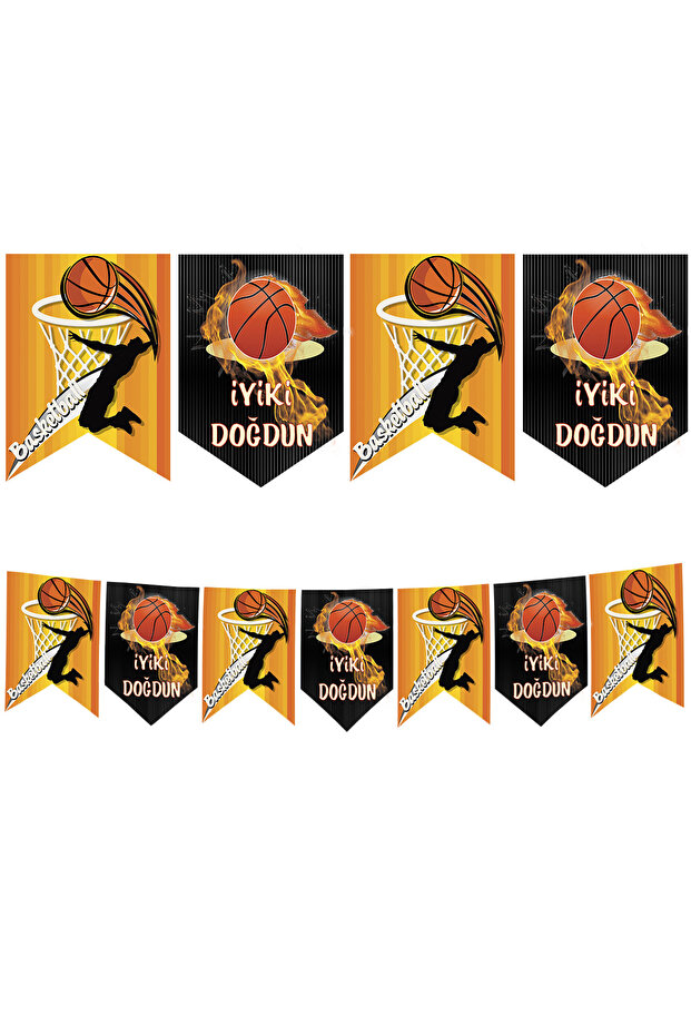 Basketball Themed Happy Birthday Lettering