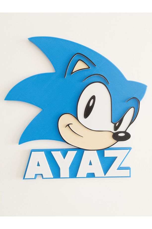 3 Boyutlu Kirpi Sonic Çocuk Odası Dekor Kapı Ve Duvar Süsü Parti Süsü - 6