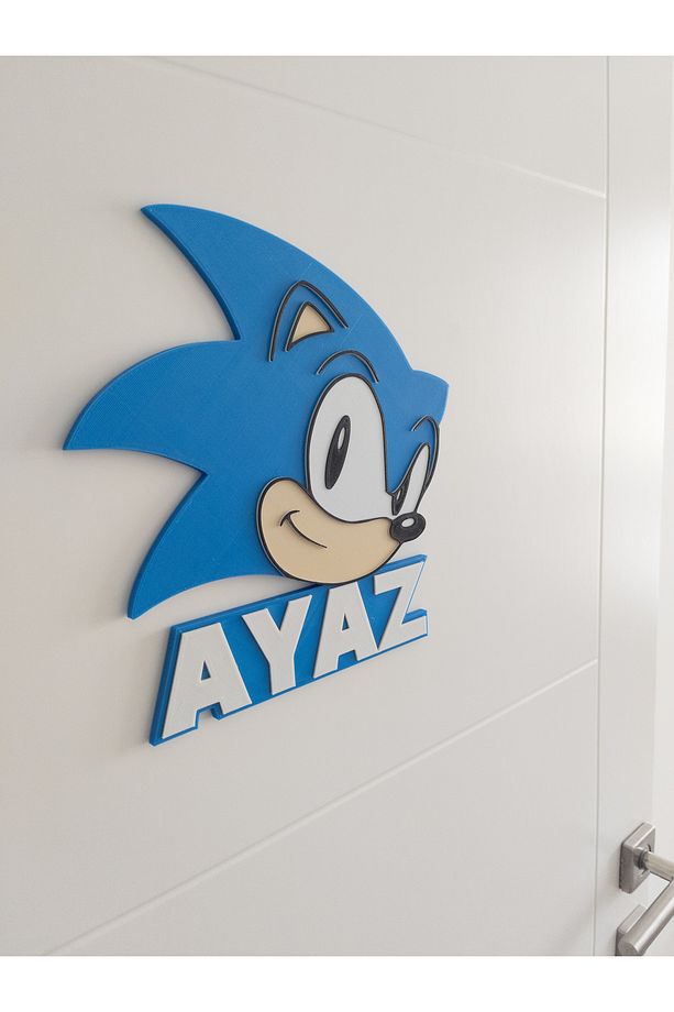 3 Boyutlu Kirpi Sonic Çocuk Odası Dekor Kapı Ve Duvar Süsü Parti Süsü - 7