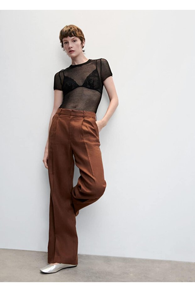 Ravne kroj Lan pantalone - 6