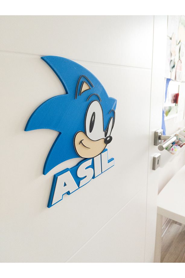 3 Boyutlu Kirpi Sonic Çocuk Odası Dekor Kapı Ve Duvar Süsü Parti Süsü - 2