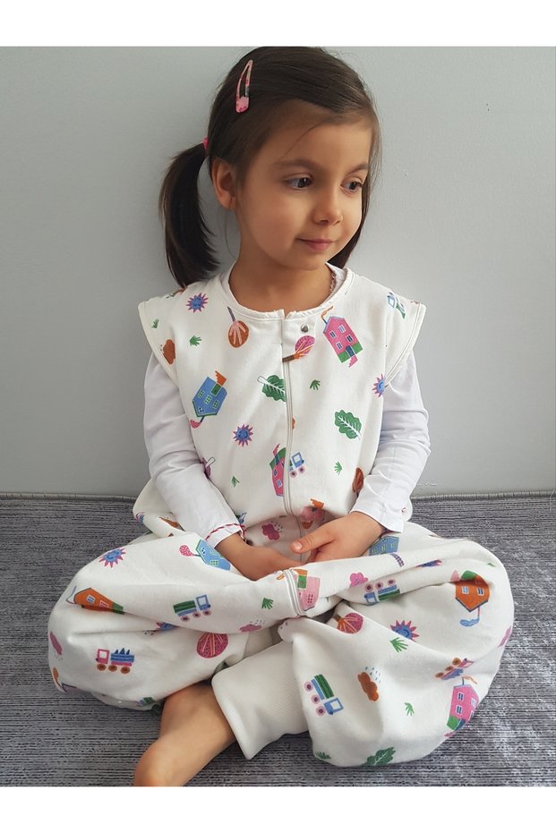 Winter Sleeveless Children's Sleeping Bag 100% Natural Cotton Special Design 21-24 Degrees (1 TOG)
