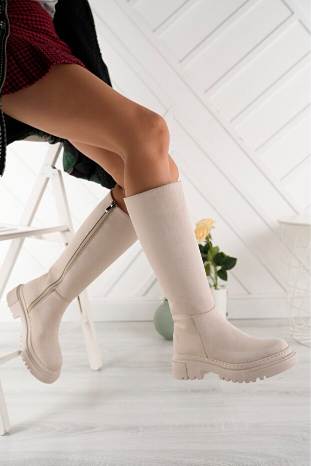 women's daily long suede boots