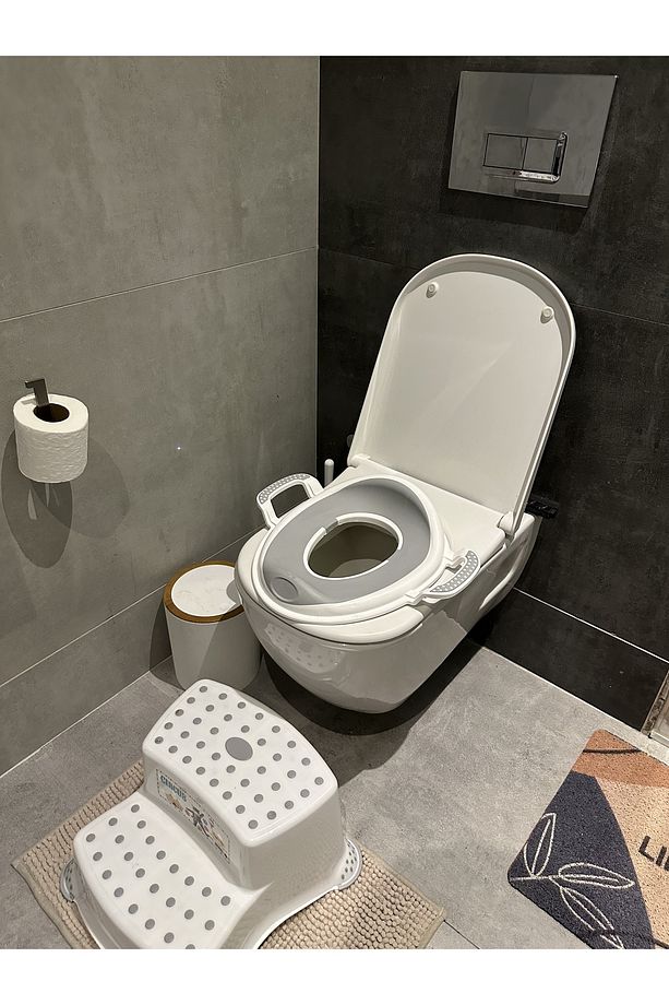 Çocuk Banyo Set, Çift Basamak Tabure ve Kaydırmaz silikon Klozet adaptörü, Eğitici Set - 2