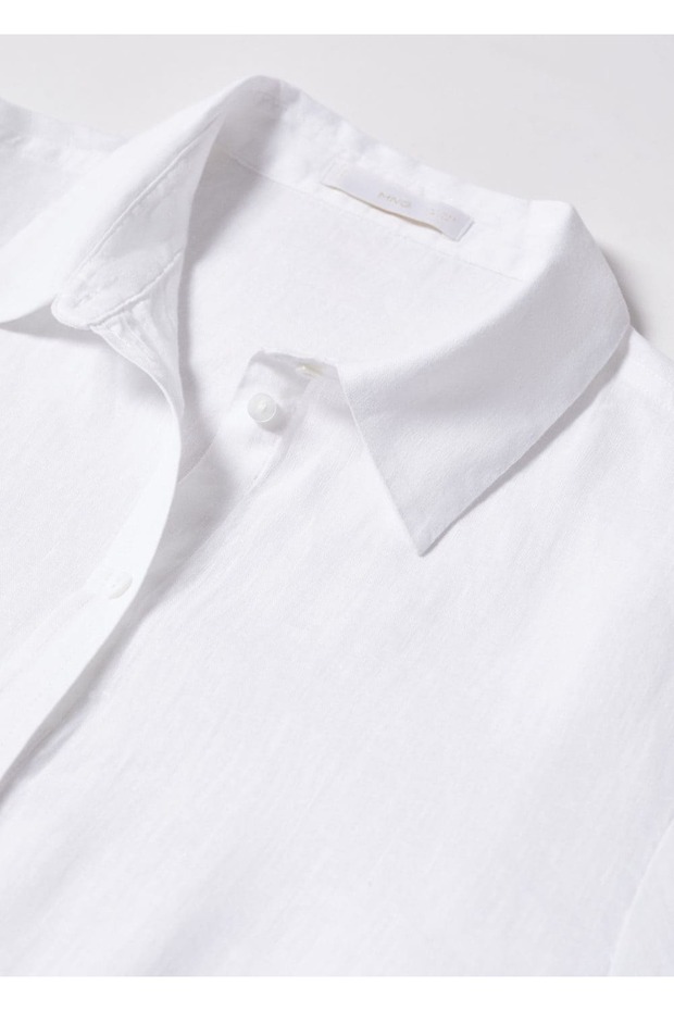 Oversize Keten Gömlek - 7