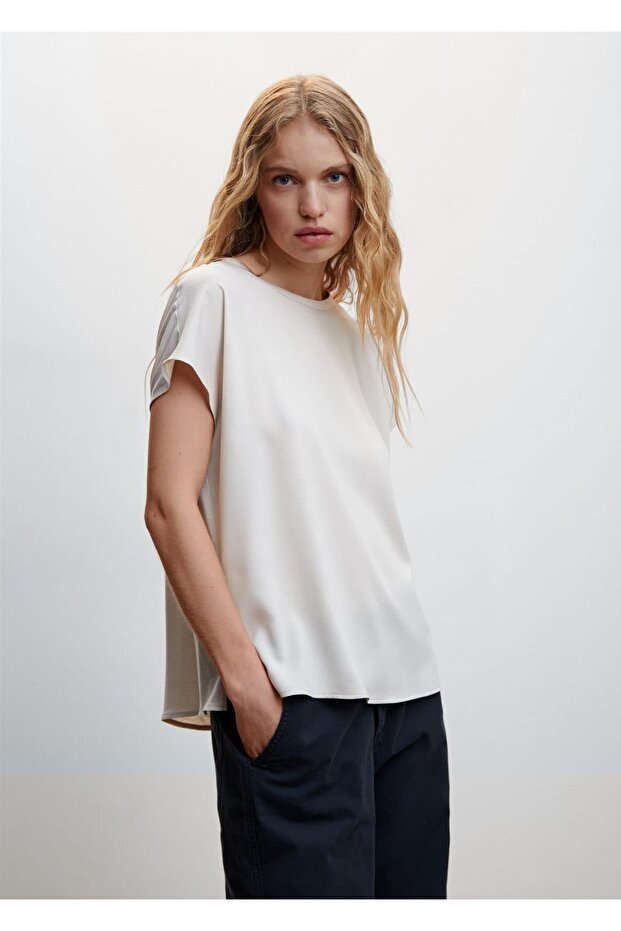 Kontrast Parçalı Bluz - 1