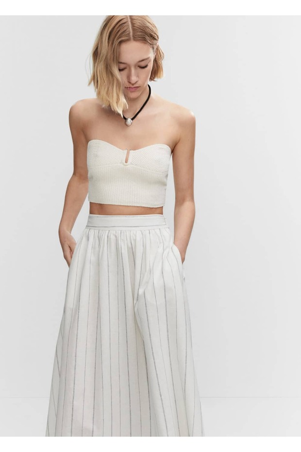 İnce çizgili etek - 1