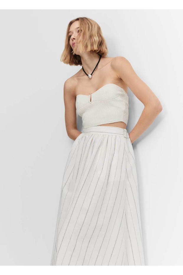 İnce çizgili etek - 5