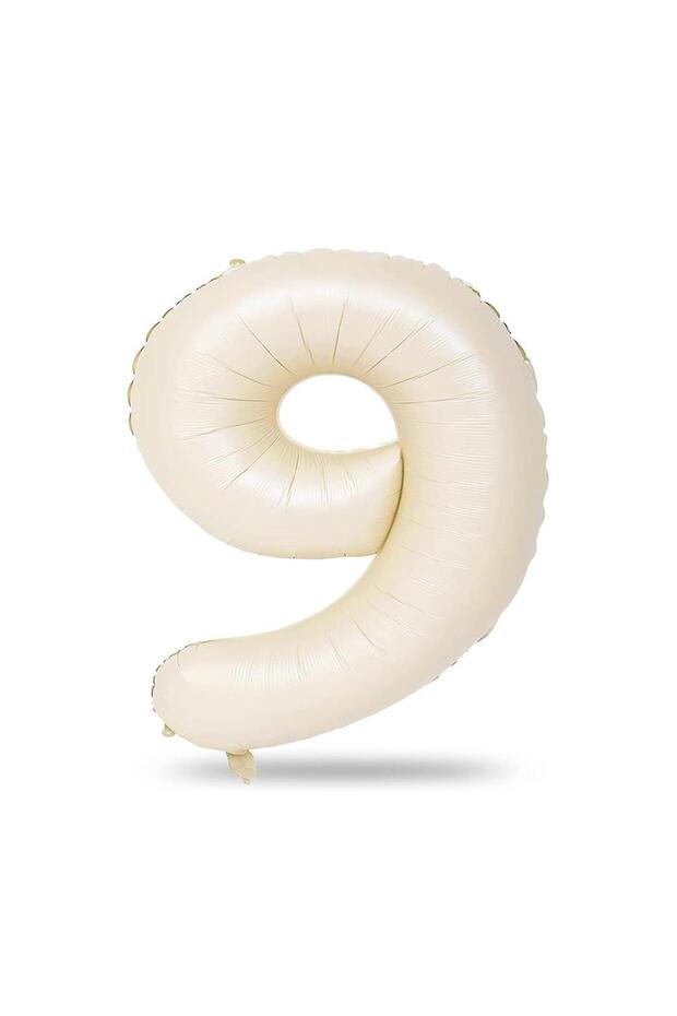9 Number Cream Foil Balloon 34 inch 76-82 cm