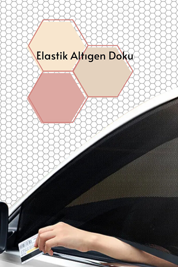 حاجب شمس مرن للسيارة ملمس سداسي 2 قطعة - 4