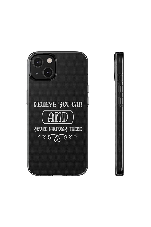 iPhone 14 Compatible Patterned Transparent Shock Absorbing Durable Case - 1