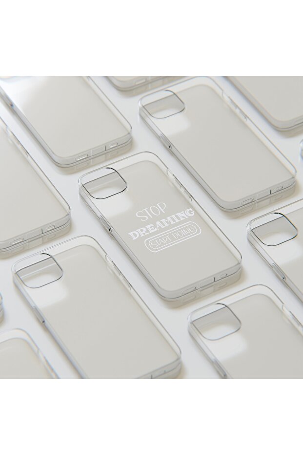 iPhone 14 Pro Compatible Patterned Transparent Shock Absorbing Durable Case - 6