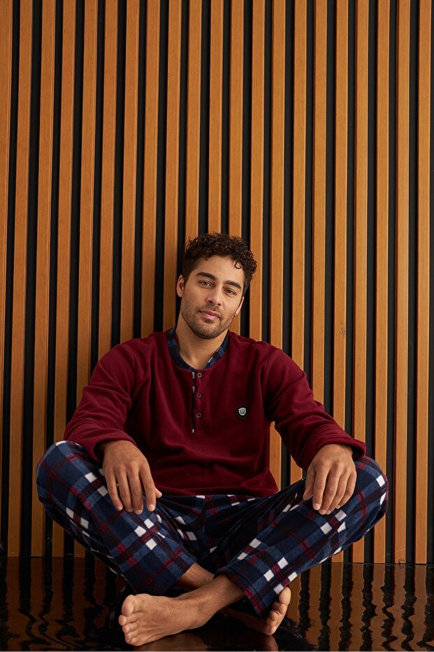 tissue Ekose Polar Erkek Pijama Takımı - 1