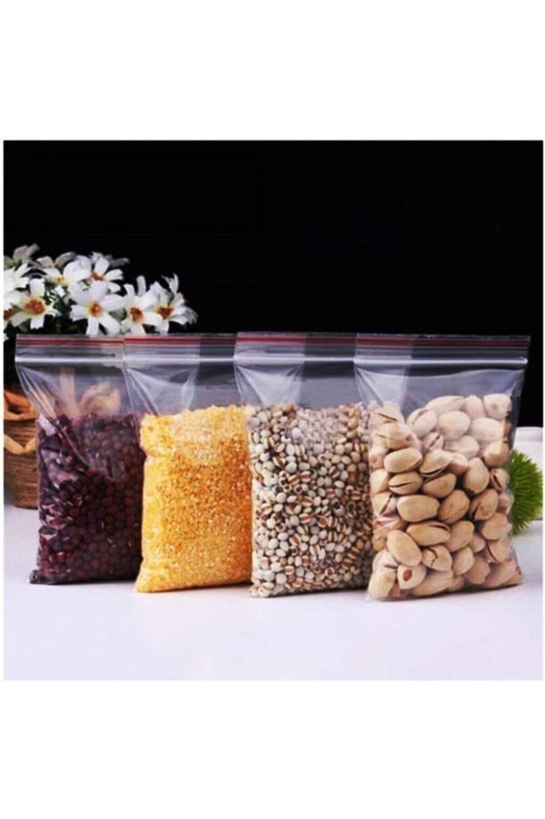Kına Çerez Poşeti Kilitli Saklama Poşeti Kilitli Poşet 10x12cm Kilitli Poşet 100 - 1