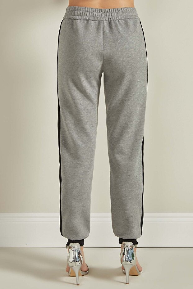 Ribana Paça Gri Örme Eşofman Altı - 7