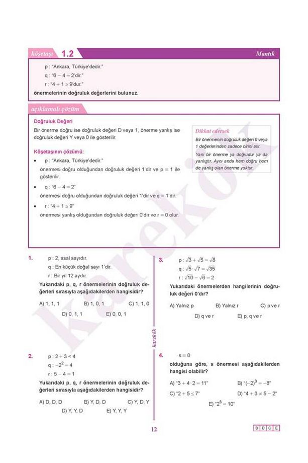Karekök Yayınları 9.sınıf Matematik Konu Anlatımı Mps (MODÜLER PİRAMİT SİSTEMİ) Soru Bankası Seti - 6