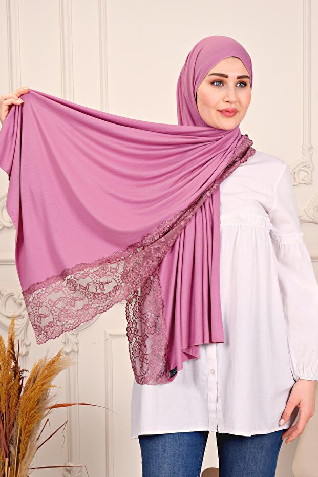 Penye Şal Dantelli - 3