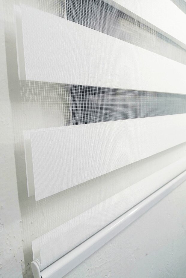 Beyaz Bambu Zebra Stor Perde - 4