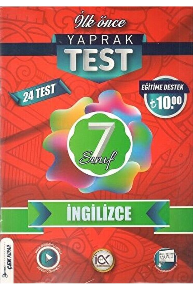 7. Sınıf İngilizce Yaprak Test / Kolektif / İlk Önce Yayıncılık / 9786258348040 - 1