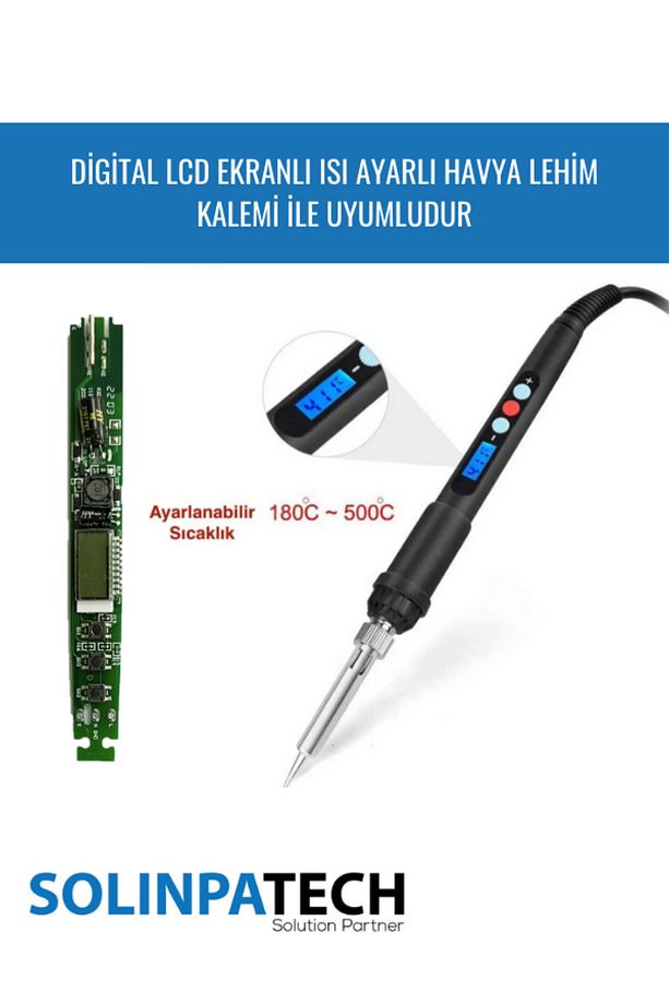 Digital Lcd Ekranlı Havya Lehim Kalemi Ile Uyumlu Havya Kartı - 3