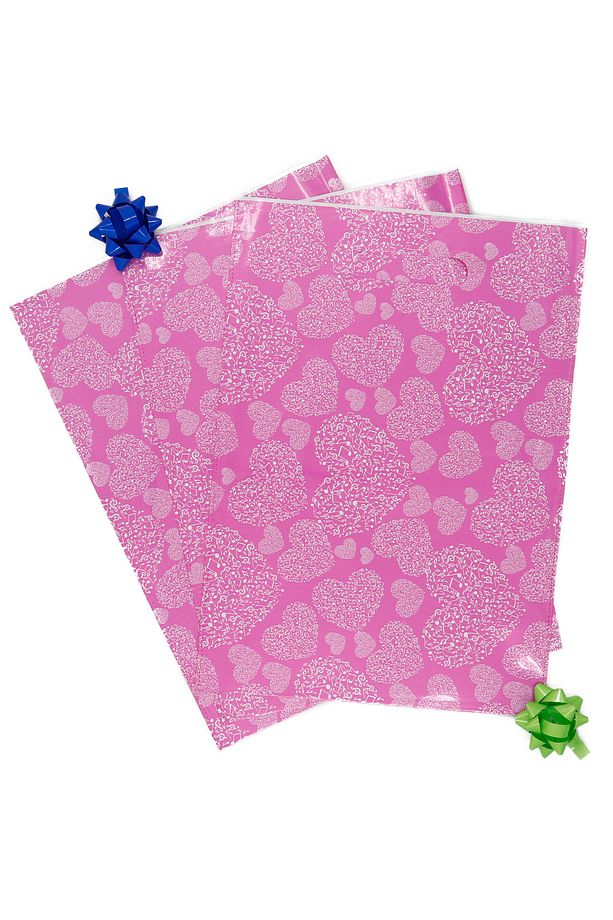 25 × 35 Hediyelik El Geçme Poşet 10 Adet Pembe - 1