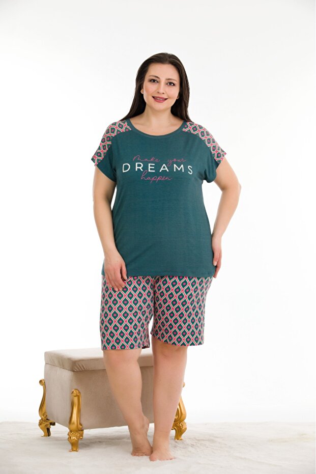 Σετ πιτζάμας plus size - 1