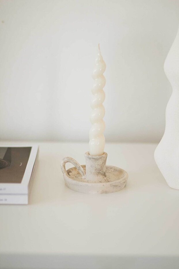 Muse Açık Bej Mini Şamdan Mumluk - 1