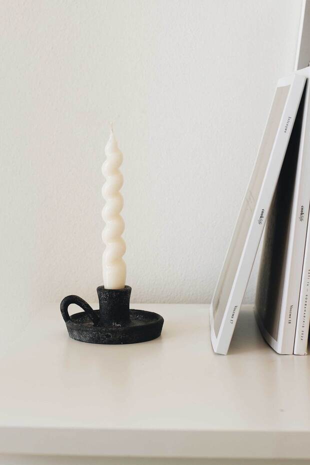 Muse Siyah Mini Şamdan Mumluk - 3