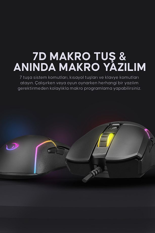 Smx-r28 Cool Rgb Işıklı Macro 7200dpi / 1000hz Gaming Oyuncu Mouse Profesyonel Mouse - 6