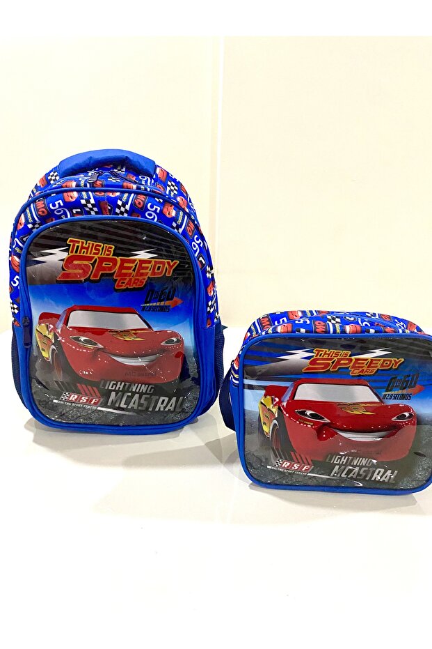 Boy's Car Primary School Bag and Nutrition