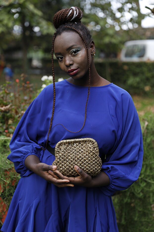 Deri ip makrome örme cluch çanta - 1