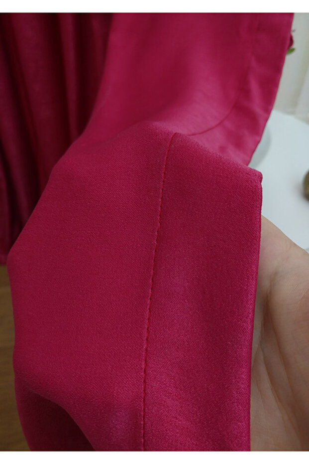 Fuchsia Soft Background Curtain - Solid Color, 1/2 Sparse Pleat, Single Wing - 8