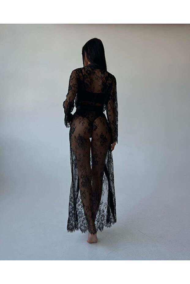 Rochie lungă din dantelă la modă - 2