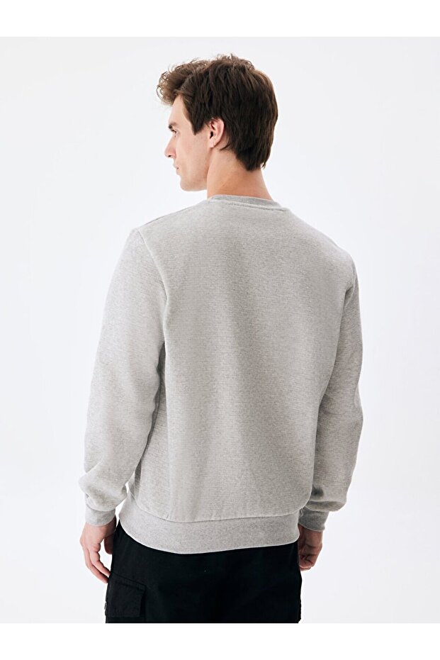 طاقم الرقبة البلوز الرمادي - 3