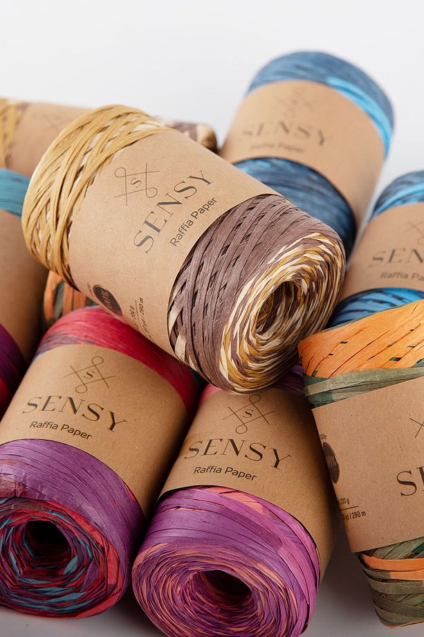 Premium Multi Ebruli 290 Metre Rafya İp Çanta İpi Raffia İp Kağıt İp Supla İpi - 9