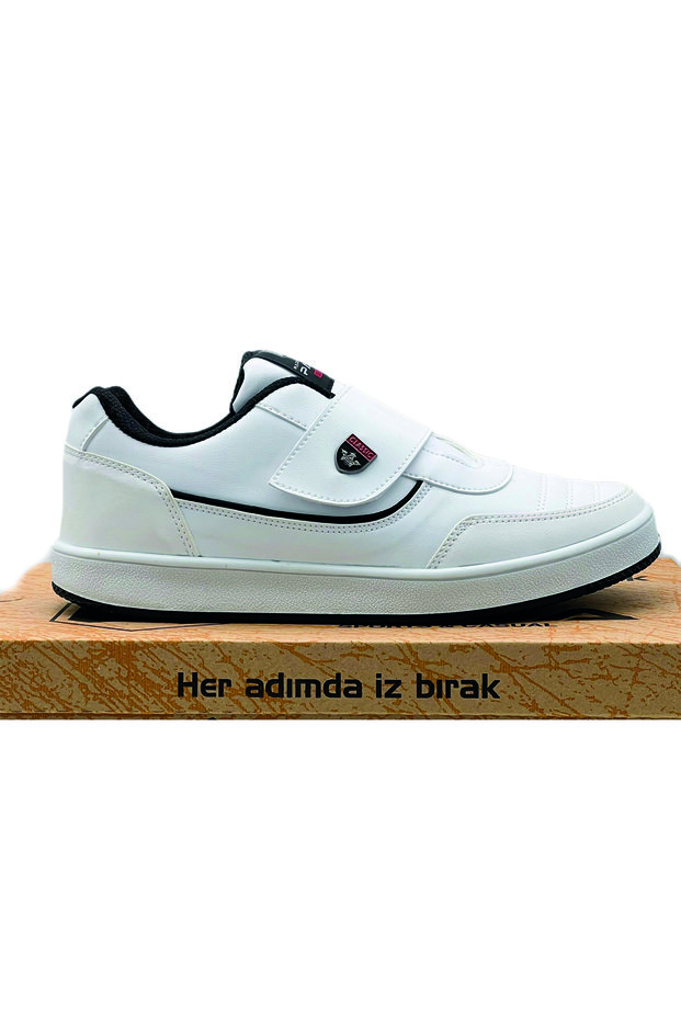 White Velcro Sneaker Orthopedic Flexible Sole Comfortable Breathable Daily Walking Sports Shoes