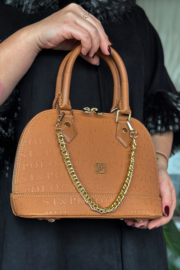 Printed Patterned Special Series Hand and Shoulder Bag 4076-Gd Tan -Gzd-