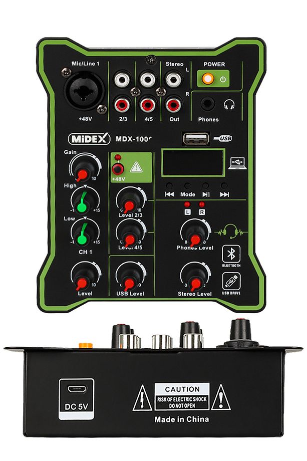 MDX-100 Stüdyo Kayıt İçin Ses Kartlı Mixer +48V Phantom Power ile Stüdyo Mikser - 4