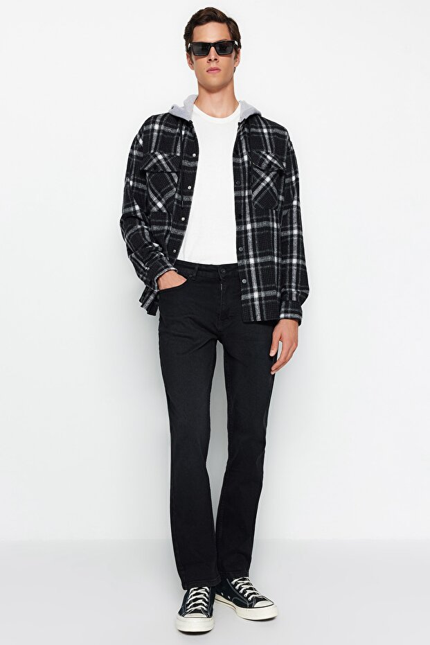 Siyah Smoke Regular Fit Jeans Kot Pantolon TMNAW23JE00036 - 6