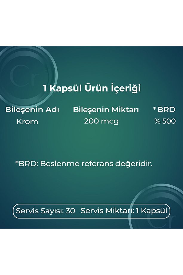 Krom Pikolinat 200 µg | 30 Bitkisel - Vegan Kapsül - 5
