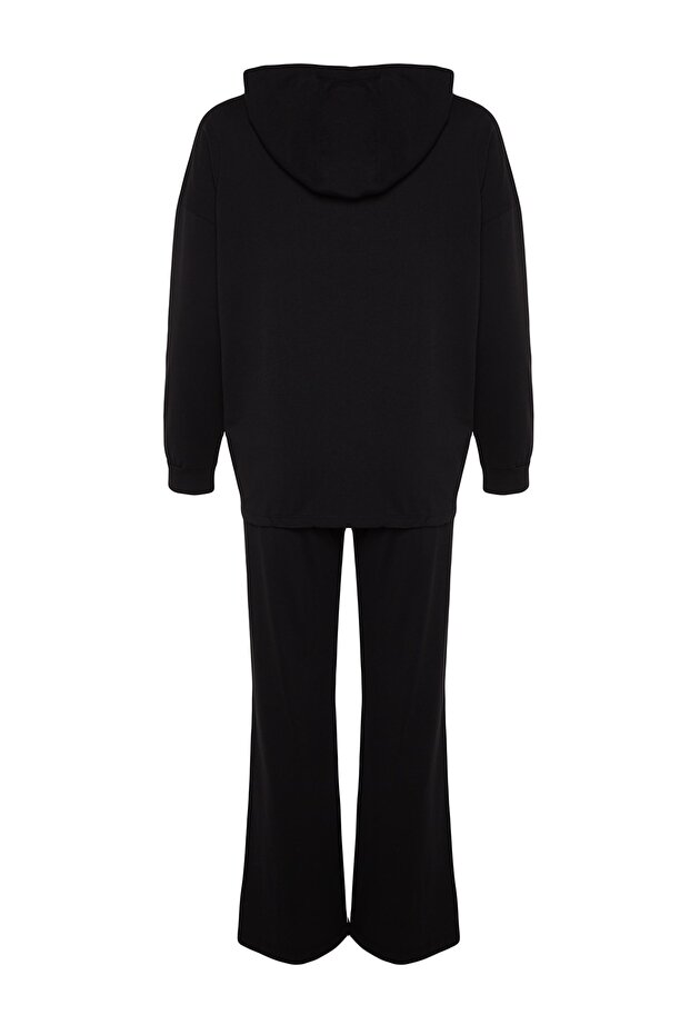 Siyah Kedi Baskılı Sweatshirt-Pantolon Örme Pijama Takımı THMAW24PT00044 - 8