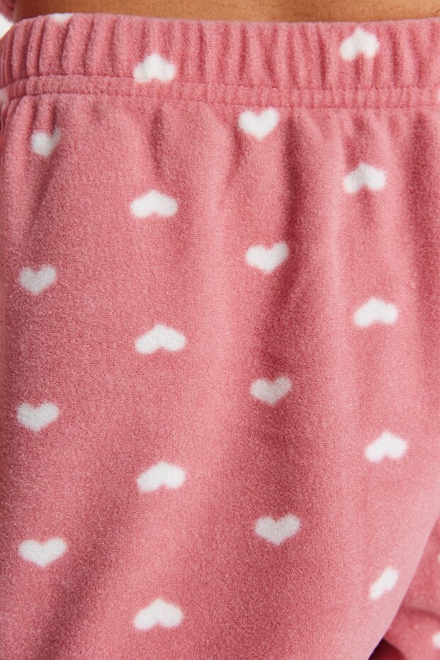 Zestaw piżam zimowych z dzianiny w paski Heart Sleep 3-częściowy z polaru Thmaw21Pt0666 - 9