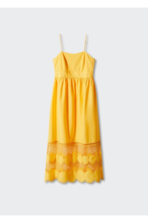 Işleme Parçalı Elbise - 3