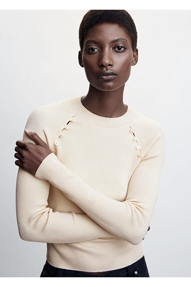 Strickpullover mit Knopfdetail - 7