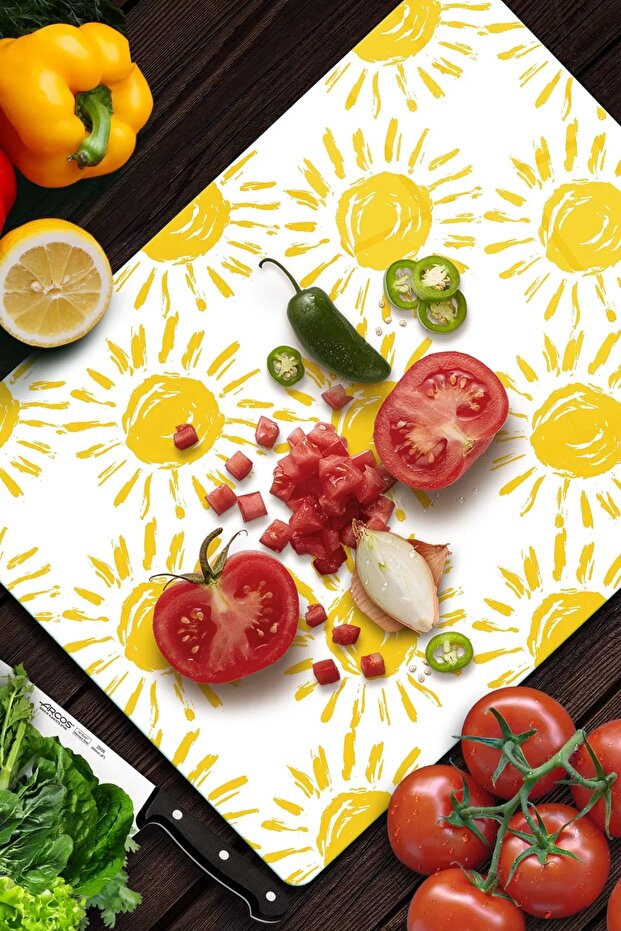 Sun Patterned Glass Cutting Board - 2